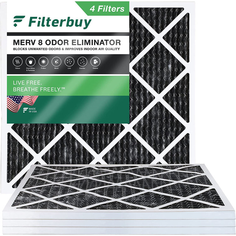 Filterbuy 12x12x1 Air Filter MERV 8 Odor Eliminator Pleated HVAC